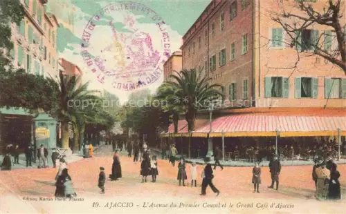 AK / Ansichtskarte AJACCIO 2A Corse-du-Sud Avenue du Premier Consul et le Grand Café d'Ajaccio