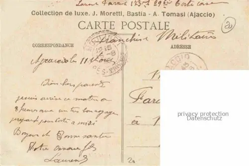 AK / Ansichtskarte AJACCIO 2A Corse-du-Sud Vue générale et le fond du Golfe Franchise Militaire