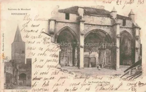 AK / Ansichtskarte Rougemont Montbard 21 Cote-d Or Le Clocher Portail de l'église