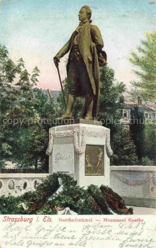 AK / Ansichtskarte GOETHE Johann Wolfgang von (1749-1832) Dichter Strassburg Denkmal Monument 