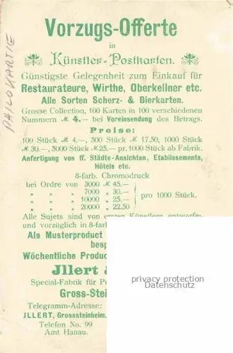 AK / Ansichtskarte Philokartie Vorzugs Offerte Jllert Edward Litho No. 3481