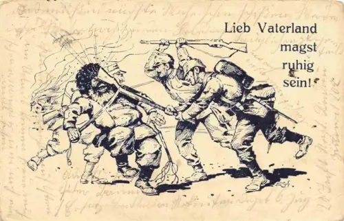 AK / Ansichtskarte Militaria Karikatur Humor Soldaten WK1 