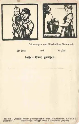 AK / Ansichtskarte LIEBENWEIN Maximilian Kuenstlerkarte Lassen euch gruessen 
