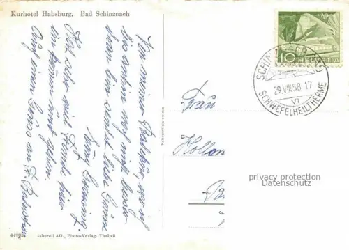 AK / Ansichtskarte Schinznach Bad Schinznach AG Kurhotel Habsburg 
