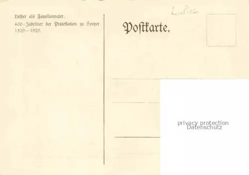 AK / Ansichtskarte Luther Martin Klavier Kinder 400 Jahr Feier der Protestation Zu Speyer 