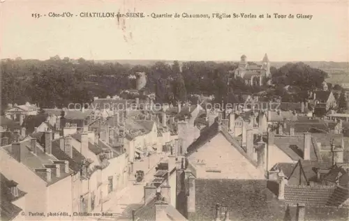 AK / Ansichtskarte Chatillon-sur-Seine Montbard 21 Cote-d Or Quartier de Chaumont Eglise St. Vorles et la Tour de Gissey