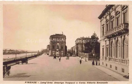 AK / Ansichtskarte FIRENZE Florence Florenz Toscana IT Lung'Arno Amerigo Vespucci e Corso Vittorio Emanuele