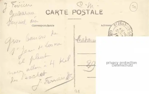 AK / Ansichtskarte Saint-Jean-de-Losne BEAUNE 21 Cote-d Or Place de la Délibération Eglise et Monument Correspondence militaire