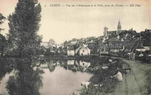 AK / Ansichtskarte SEMUR-EN-AUXOIS Montbard 21 Cote-d Or Vur sur l'Armancon et la ville prise du viaduc