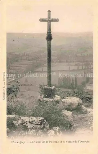 AK / Ansichtskarte Flavigny-sur-Ozerain Montbard 21 Cote-d Or La Croix de la Poterne et la vallée de l'Ozerain