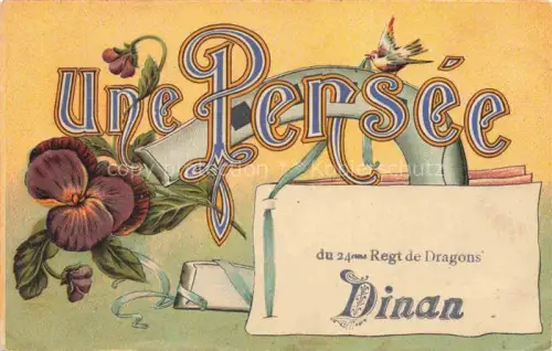 AK / Ansichtskarte DINAN 22 Cotes-d Armor Une pensée du 24eme Regitment de Dragons Kuenstlerkarte