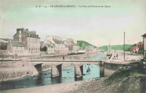 AK / Ansichtskarte Le Legue Saint Brieuc 22 Cotes-d Armor Pont de pierre et les quais