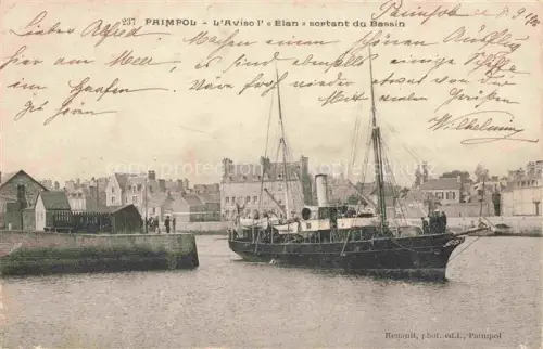 AK / Ansichtskarte PAIMPOL Saint-Brieuc 22 Cotes-d Armor L'Aviso l'Elan sortant du bassin