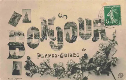 AK / Ansichtskarte PERROS-GUIREC Lannion 22 Cotes-d Armor Un Bonjour de la ville vues d'ensemble Schriftzug