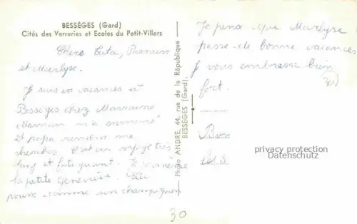 AK / Ansichtskarte Besseges ALES 30 Gard Cites des Verreries Ecoles du Petit Villars 