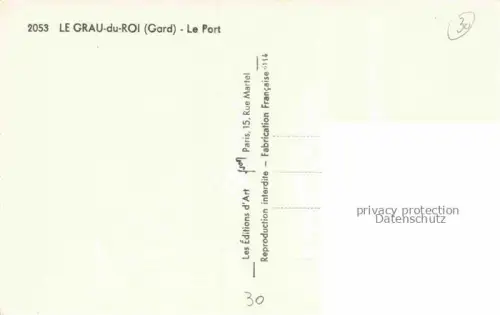 AK / Ansichtskarte Le Grau-du-Roi NIMES 30 Gard Le Port Segelboote Fischer