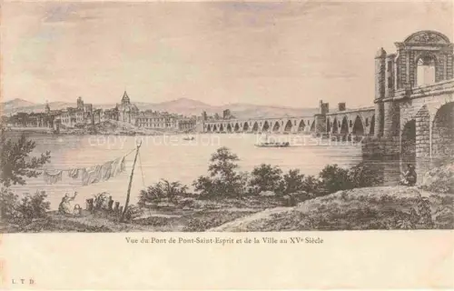 AK / Ansichtskarte Pont-Saint-Esprit NIMES 30 Gard la Ville au XV Siecle 