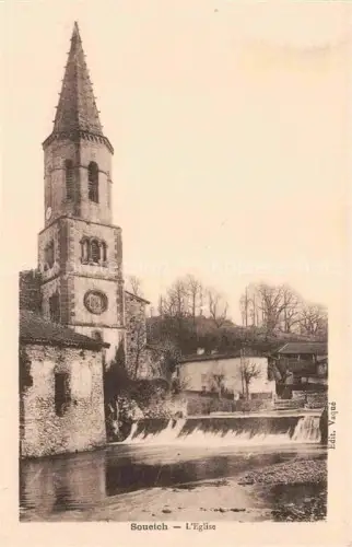 AK / Ansichtskarte Soueich Saint-Gaudens 31 Haute-Garonne L'Eglise Kirche Fluss
