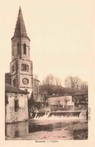 AK / Ansichtskarte Soueich Saint-Gaudens 31 Haute-Garonne L'Eglise Kirche Fluss