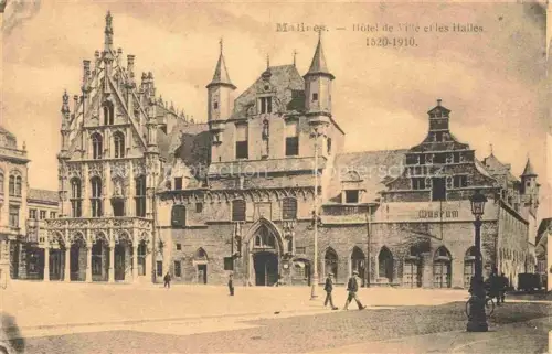 AK / Ansichtskarte MALINES Mechelen Flandre Belgie Hotel de Ville et les Halles