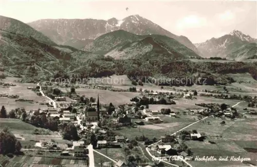 AK / Ansichtskarte Bergen Chiemgau Traunstein Bayern Fliegeraufnahme mit Hochfelln und Hochgern