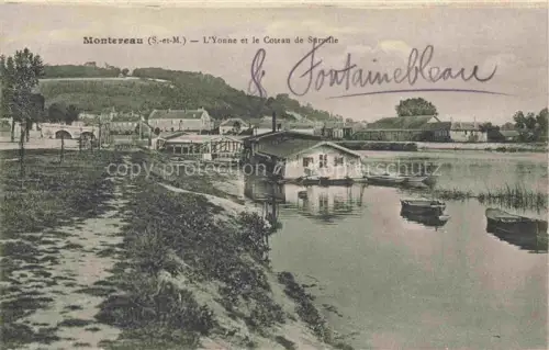 AK / Ansichtskarte Montereau -Fault-Yonne PROVINS 77 Seine-et-Marne L'Yonne et le Coteau de Surville franchise militaire