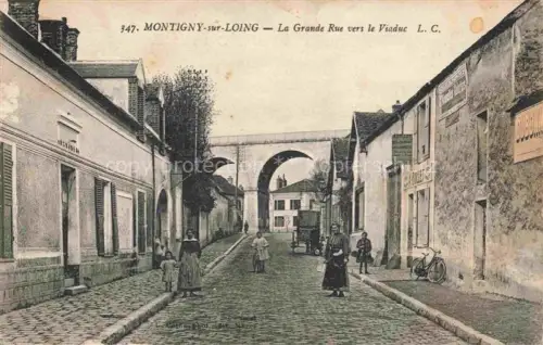 AK / Ansichtskarte Montigny-sur-Loing 77 Seine-et-Marne La Grande Rue vers le viaduc