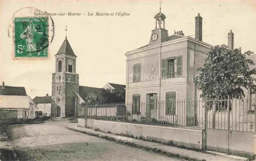 AK / Ansichtskarte Sammeron-sur-Marne MEAUX 77 Seine-et-Marne La Mairie et l'église