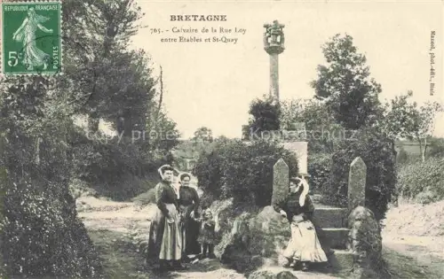 AK / Ansichtskarte Etables-sur-Mer Saint-Brieuc 22 Cotes-d Armor Calvaire de la Rue Loy entre Etables et St. Quay