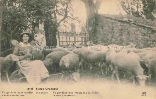 AK / Ansichtskarte CREUSE LA Region Scènes et types au pays creusois une femme avec ses moutons