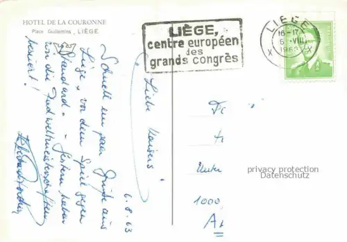 AK / Ansichtskarte LIEGE  Luettich Luik Belgie Hotel de la Couronne Gastraeume