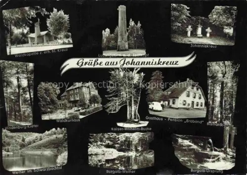 AK / Ansichtskarte Trippstadt Gasthaus Heinrich Braband Waldkapelle zum erh hl Kreuz Ludwigsturm Eschkopf Johanniskreuz Hindenburg Kiefer Waldkurhaus Gasthaus Braband Weiher Burgalb Ursprung