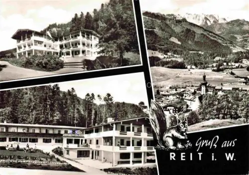 AK / Ansichtskarte Reit im Winkl Traunstein Bayern Muettergenesungsheim St Elisabeth zum Kaiserblick Panorama