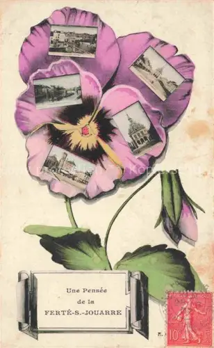 AK / Ansichtskarte La Ferte-sous-Jouarre Meaux 77 Seine-et-Marne Une pensée de la ville Fleur vues d'ensemble