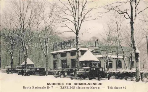 AK / Ansichtskarte Barbizon Fontainebleau 77 Seine et Marne Auberge du Grand-Veneur en hiver
