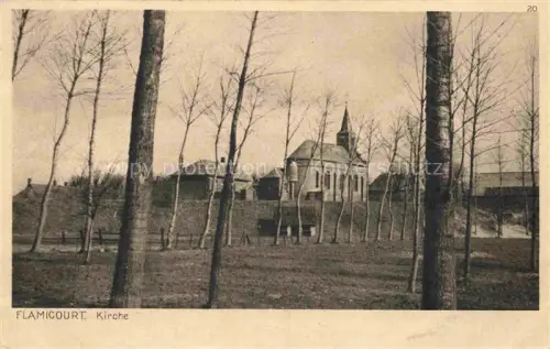 AK / Ansichtskarte Flamicourt Peronne 80 Somme Blick zur Kirche Serie Der Krieg 1914/15 in Postkarten Ostpreussenhilfe Feldpost