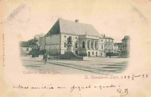 AK / Ansichtskarte ST-GERMAIN-EN-LAYE 78 Yvelines Théâtre et Statue de Thiers