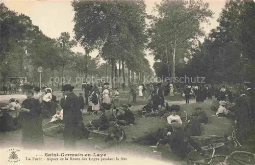 AK / Ansichtskarte Saint-Germain-en-Laye 78 Yvelines La Forêt Aspect de la Route des Loges pendant la fête