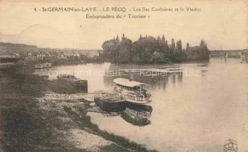 AK / Ansichtskarte Saint-Germain-en-Laye 78 Yvelines Le Pecq Iles Corbières et le viaduc Embarcadère du Touriste