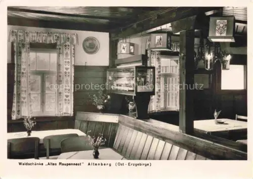 AK / Ansichtskarte Altenberg  Erzgebirge Sachsen Waldschaenke Altes Raupennest Gaststube