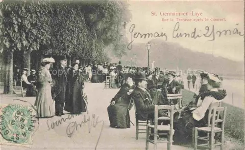 AK / Ansichtskarte ST-GERMAIN-EN-LAYE 78 Yvelines Sur la terrasse après le concert