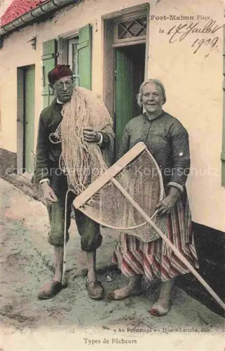 AK / Ansichtskarte Fort-Mahon-Plage Abbeville 80 Somme Types de pêcheurs