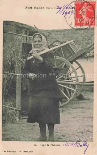 AK / Ansichtskarte Fort-Mahon-Plage Abbeville 80 Somme Type de Pêcheuse