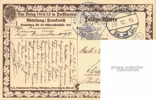 AK / Ansichtskarte Chapelette Peronne 80 Somme Fischerhaeuschen Serie Der Krieg 1914/15 in Postkarten Ostpreussenhilfe