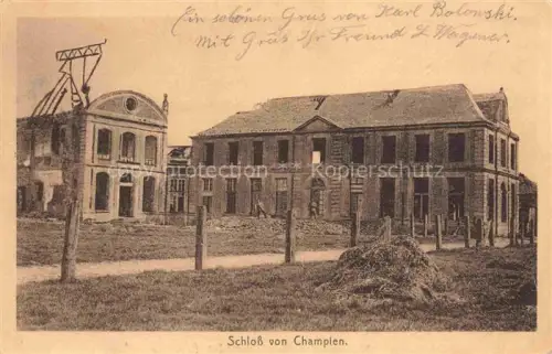 AK / Ansichtskarte Champien Montdidier 80 Somme Château Schloss Ruines Grande Guerre Truemmer 1. Weltkrieg