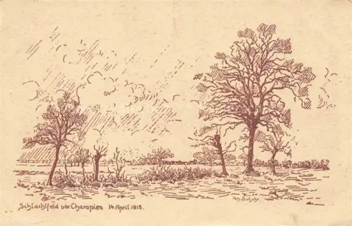 AK / Ansichtskarte Champien Montdidier 80 Somme Gutjahr-Serie A III. Schlachtfeld vor Champien Kuenstlerkarte