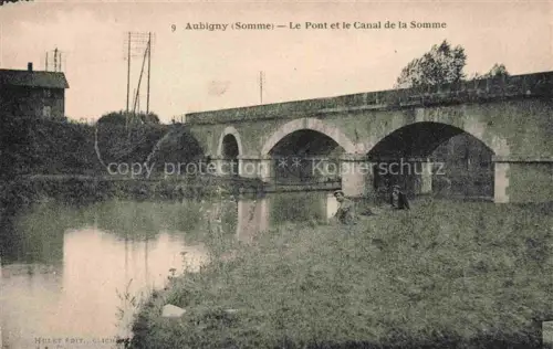 AK / Ansichtskarte Aubigny AMIENS 80 Somme Le pont et le canal de la Somme