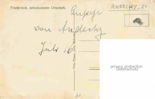 AK / Ansichtskarte Andechy Montdidier 80 Somme Zerschossene Ortschaft Ruines Grande Guerre Truemmer 1. Weltkrieg