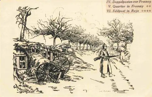 AK / Ansichtskarte Fresnoy-au-Val AMIENS 80 Somme Doppelposten for Fresnoy Kuenstlerkarte Gutjahr-Serie B