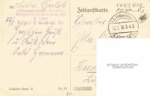 AK / Ansichtskarte Fresnoy-au-Val AMIENS 80 Somme Doppelposten for Fresnoy Kuenstlerkarte Gutjahr-Serie B